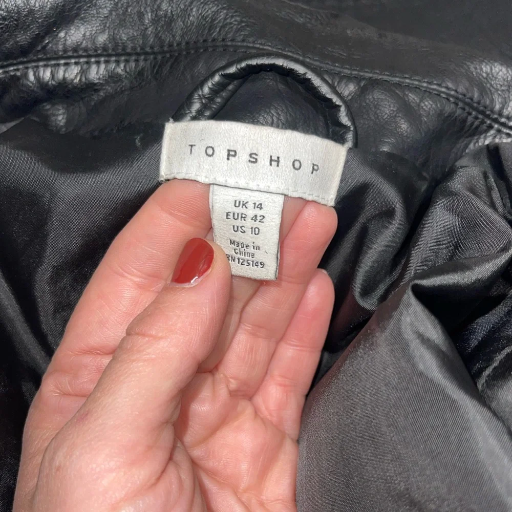 Topshop Faux Leather Jacket - Picture 6 of 6